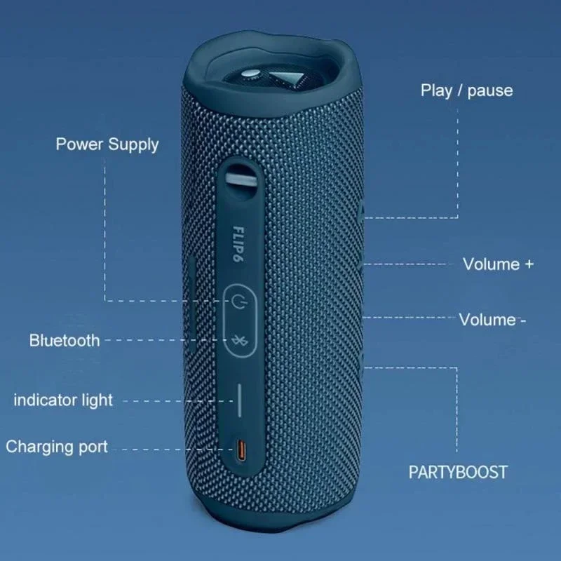 New Flip6 Bluetooth Audio Multi-Function TWS Audio Caixa De Som Outdoor Portable Subwoofer Wireless Home Theater Dual Speakers 5