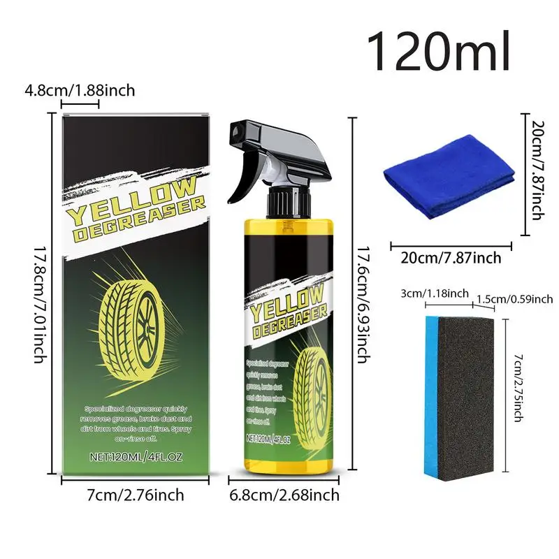 Car Tire Shine Spray Car Wheel Tire Cleaning Professional Detailing Wheeltire Cleaner Cleaning Tools 120ml For Gentle