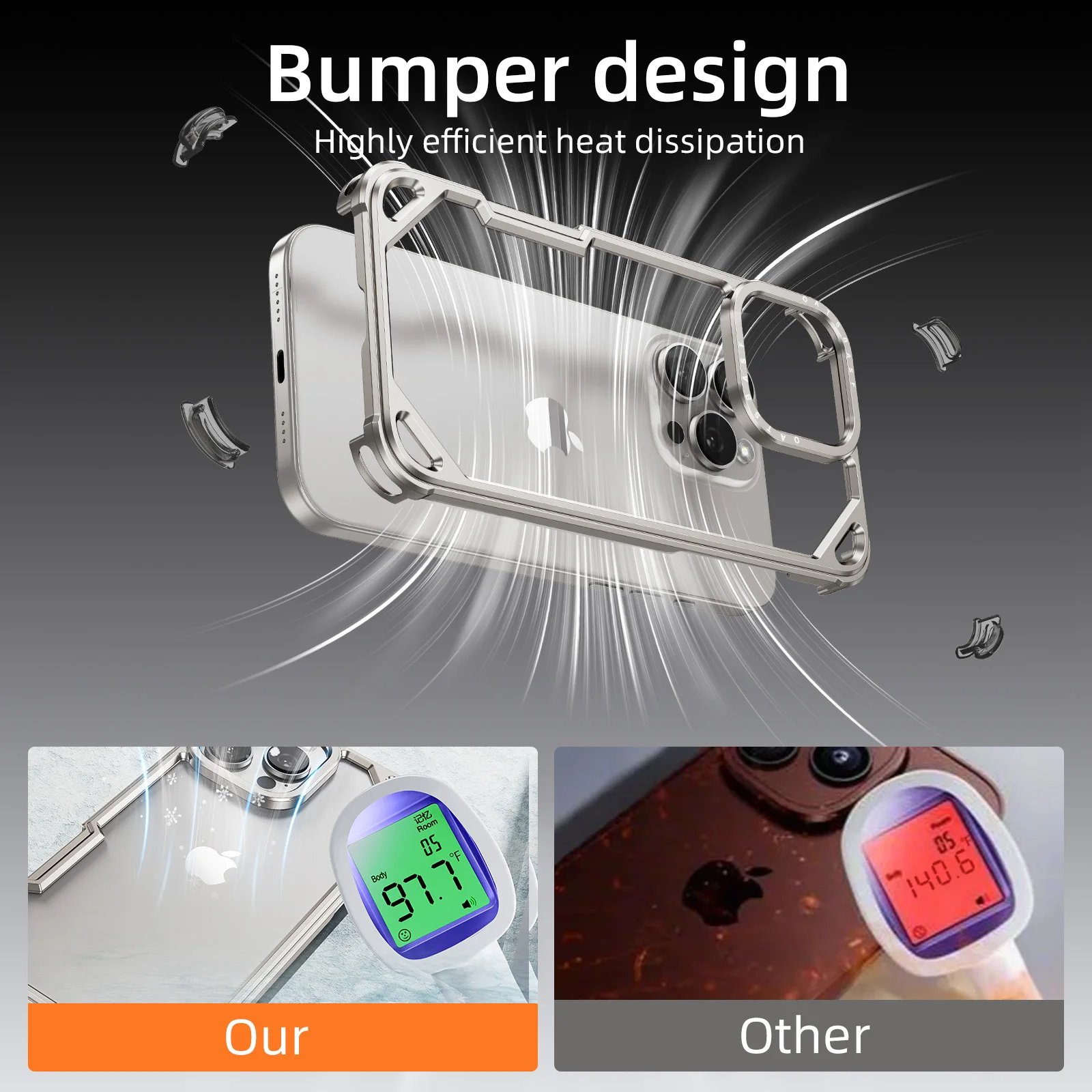 Eary for iPhone 17 16 15 Pro Max Air Phone Case Metal Frameless Shockproof Protective Bumper Minimalist Slim Ultra-thin 17 Cover