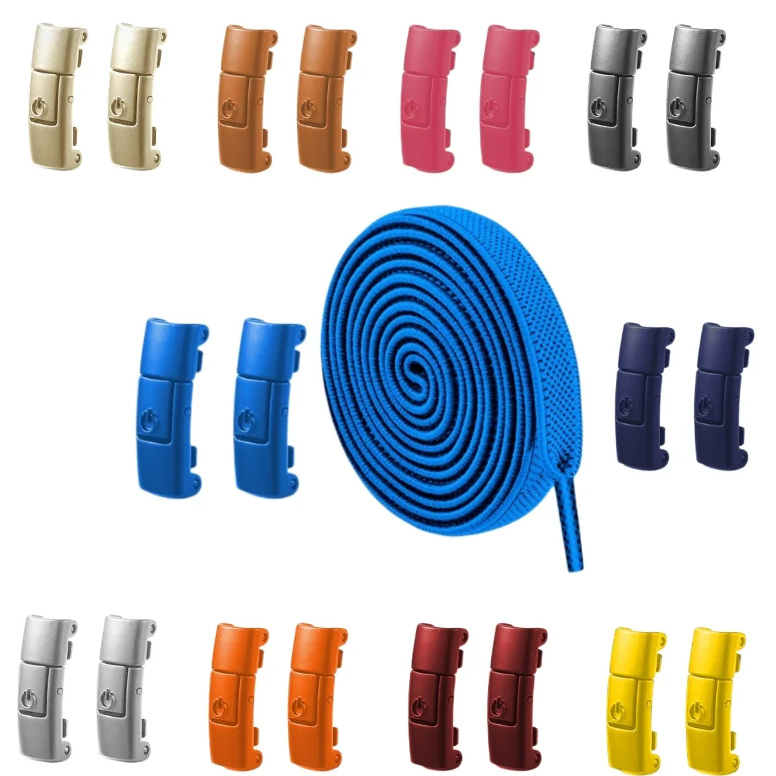 8 MM 20 Farbschalter Schnalle Keine Krawatte Schnürsenkel Drücken Sie Schloss Schnürsenkel Ohne Krawatten Elastische Schnürsenkel Sneaker Kinder Erwachsene Flache Schnürsenkel
