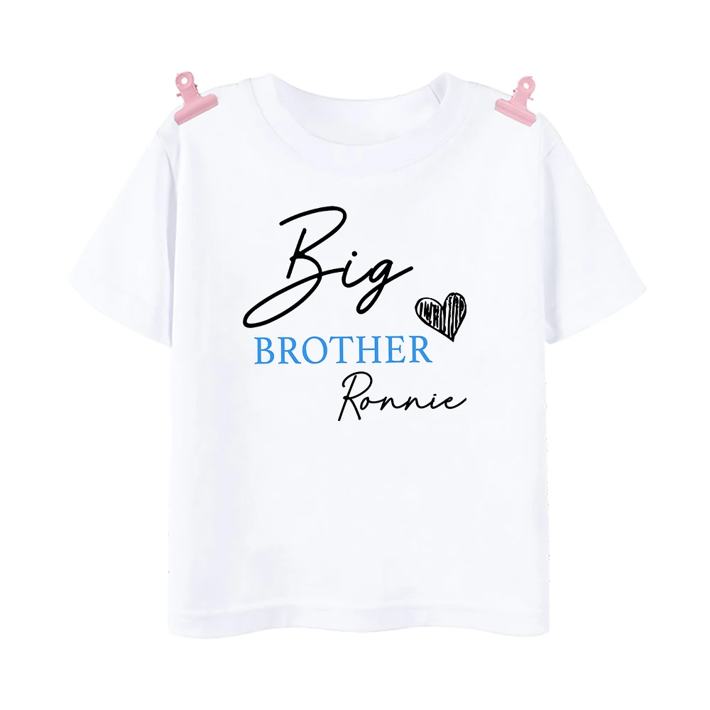 Personalised Big Brother Little Sister Matching Clothes Summer Sibling T-shirt Girls Boys Short Sleeve Tops Baby Bodysuit