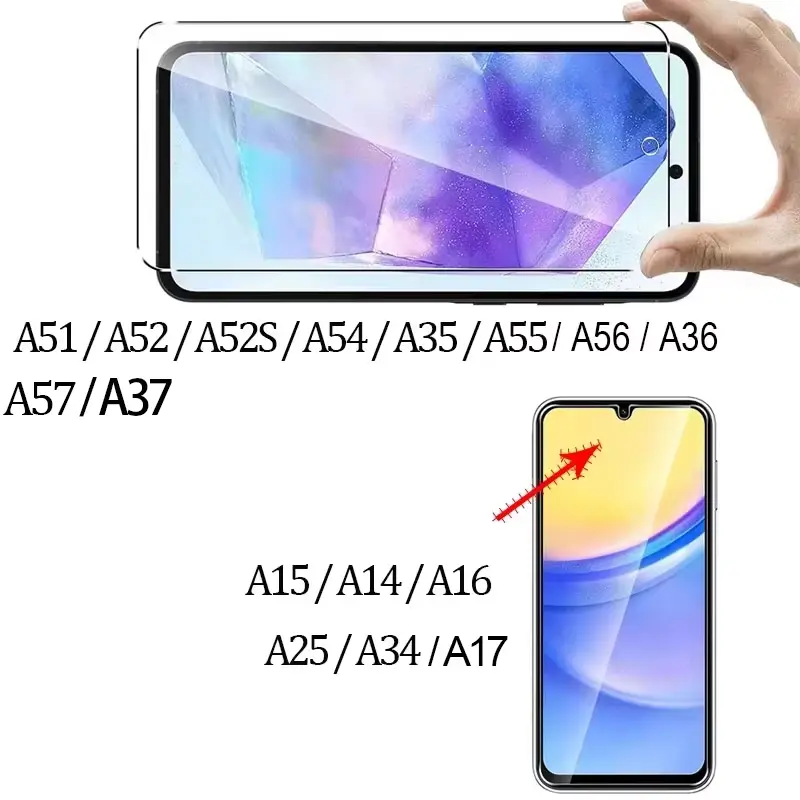 9H Screen Protector for Samsung A15 A16 A56 A36 A17 A14 A25 A24 A55 A53 A52 A57 A37 A34 A35 Tempered Glass Samsung Galaxy A15 - Image 4