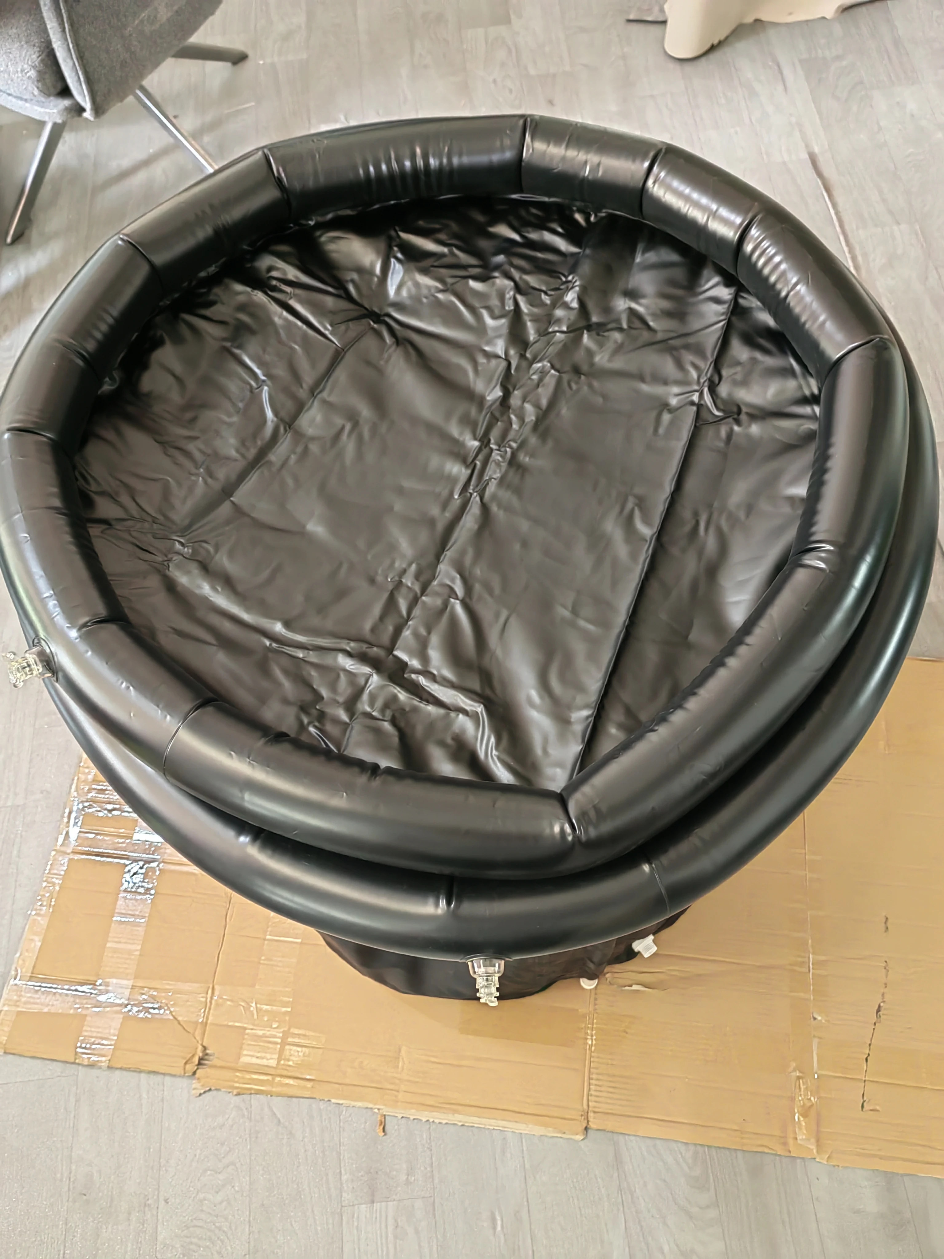 Black Bath Bucket Inflatable Cover and Dust Cover portable ice bath tub
