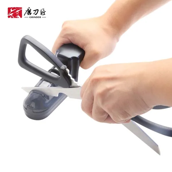 Professional Manual Knife Sharpener Portable Multi-Purpose Kitchen Tool with Diamond & Ceramic Wheels for Chef/Home/Outdoor Use