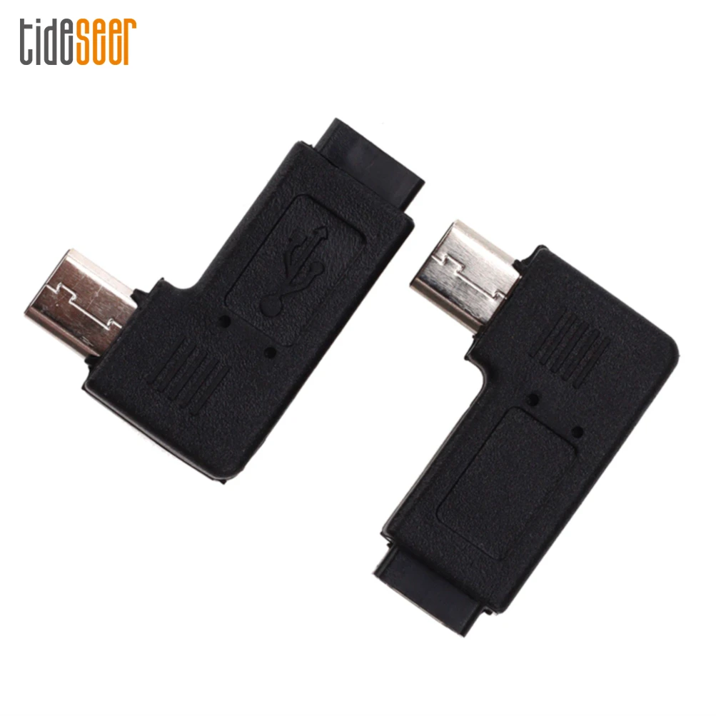 

100 шт. 90 градусов правый левый угол Micro Usb штекер на Micro USB гнездо переходник конвертер