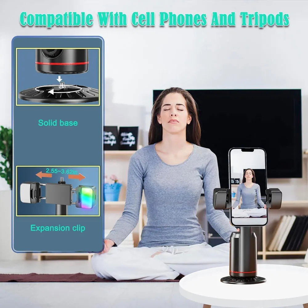 Auto Face Tracking Mobile Phone Holder 360&deg; Rotation Gimbal Stabilizer Smart Shooting Camera Mount for Live Vlog Streaming Video