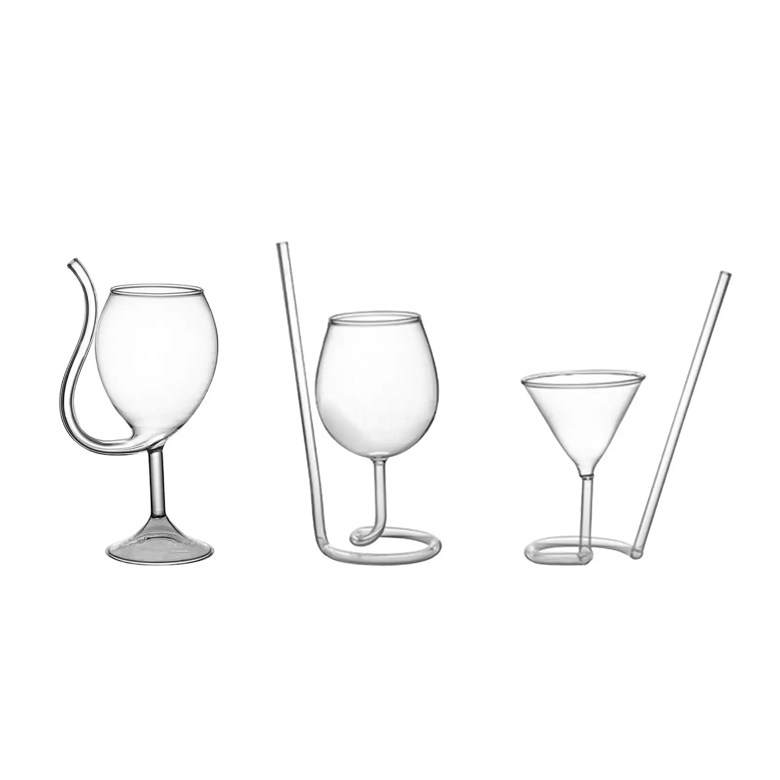 Juice Cup Goblet With Drinking Tube Straw For Wedding Home Decoration