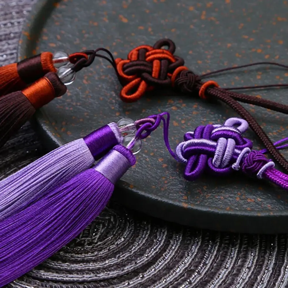 Handmade Jewelry Two-color Tassel Auspicious Knot Polyester Curtain Decoration Ethnic Style Craft Pendant