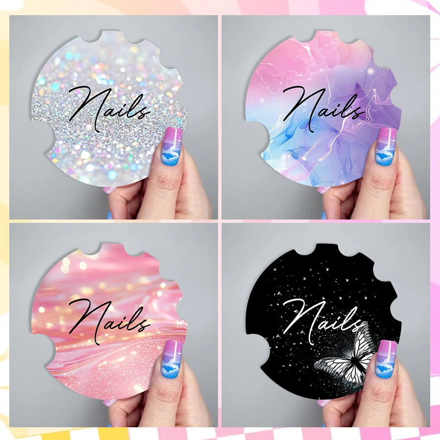 10Pcs 네일 아트 디스플레이 카드 수제 손톱 사진 Prop Nailfie 디스크 네일 살롱 액세서리 네일 기술 Prop Nail Selfie 디스크