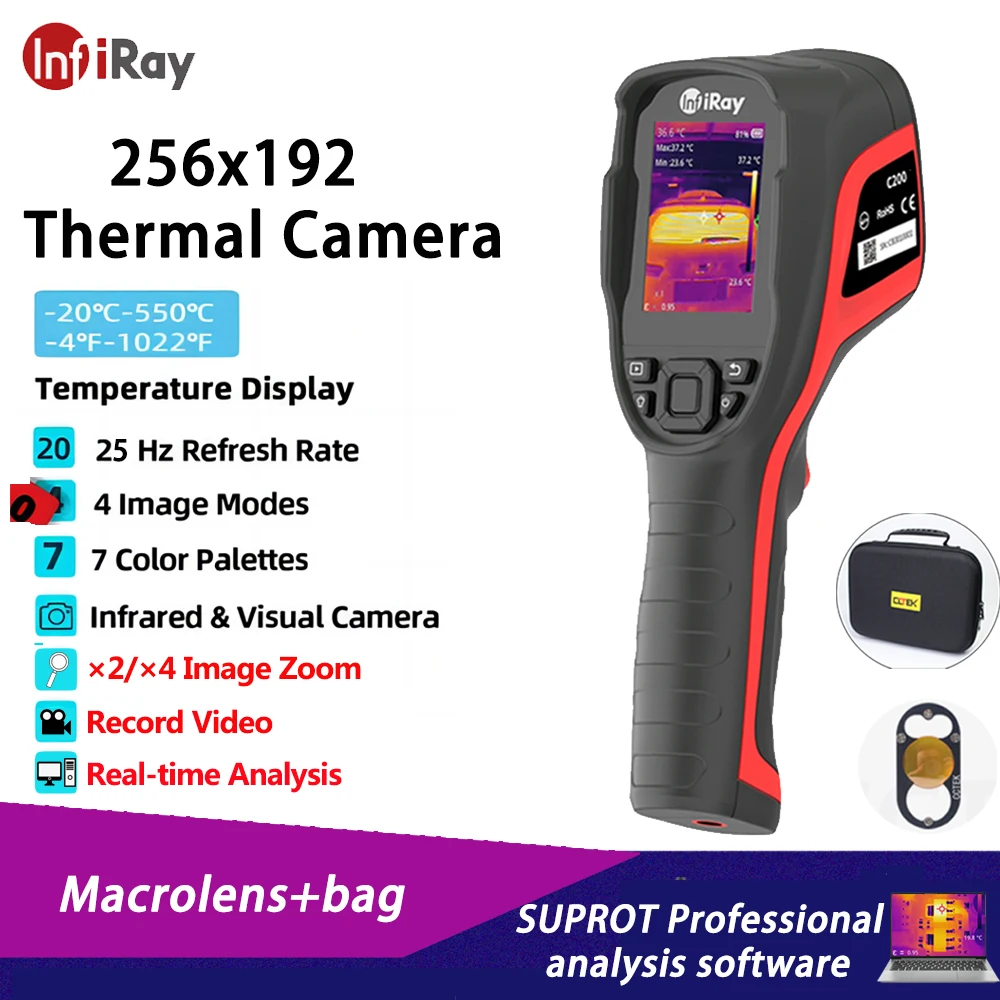 Inray C200 Pro termocamera a infrarossi 256x192 immagine termica