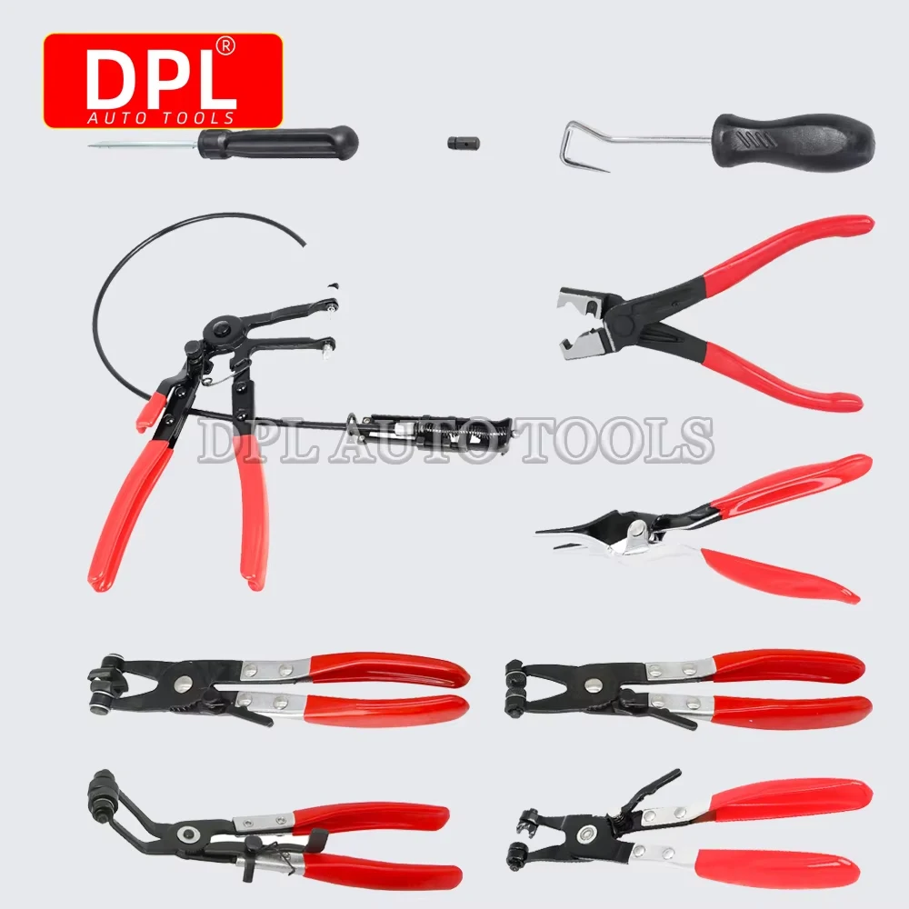 Hose Clamp Pliers Set 9pcs Hose Clamp Removal and Installation Tool Kit for Automotive Coolant Radiator Heater