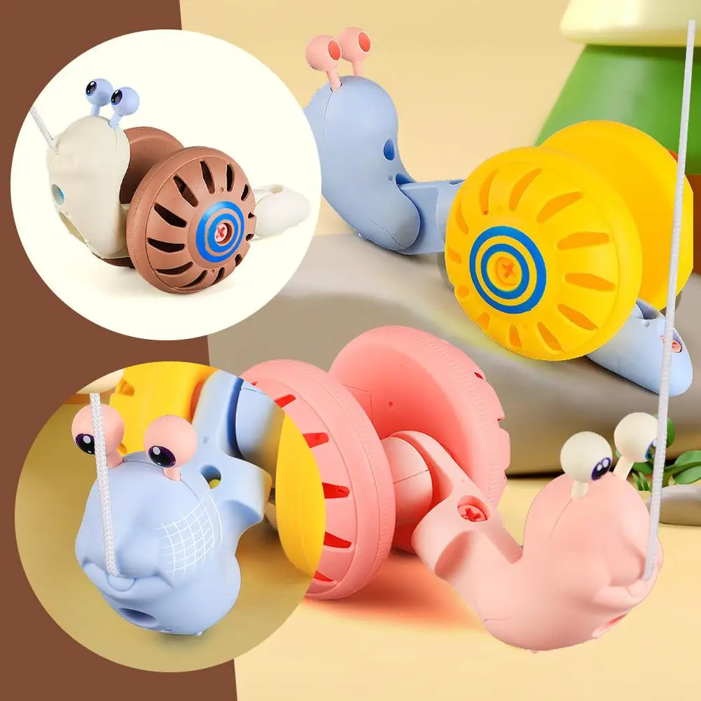 

Pull String Snail Toy Children's Puzzle Assembly Toy Outdoor Early Rope Walking Baby To Gifts Walk Learn Educational Toy R7G9