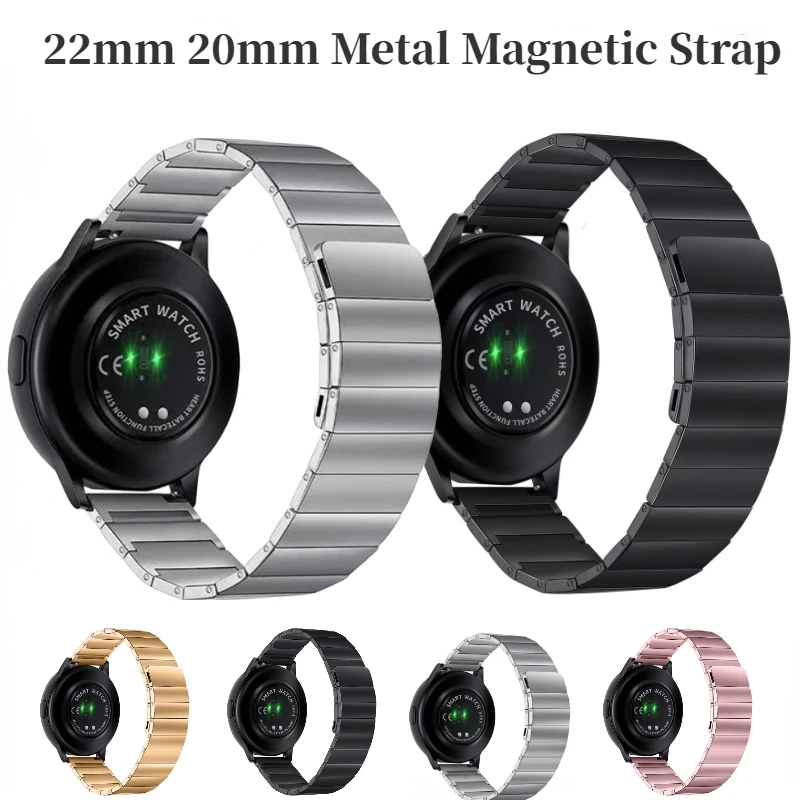 22mm 20mm Metal Band for Samsung Watch 3/4 Gear S3/Active Amazfit GTR/Stratos Magnetic Loop Bracelet for Huawei Watch 3/GT3 Pro