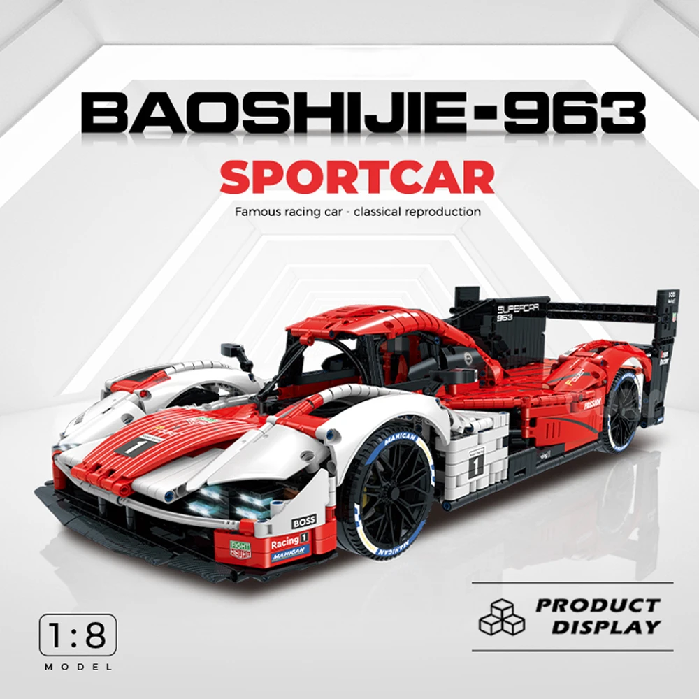 Baoshijie-963 Supercar Model Building Block 1:8 Scale Technical