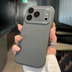Official Liquid Silicone Shockproof Candy Soft Matte Phone Case with Camera Protection - iPhone 15 Pro Max (Gray)