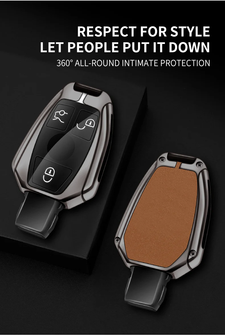 Custodia per chiave A distanza per auto in lega di zinco Shell Fob per Mercedes Benz A B C classe E GLA CLA GLC CLS W204 W221 W205 W176 W212 W463 AMG - Sb301fb0bc91c437f875389e0424c458aN