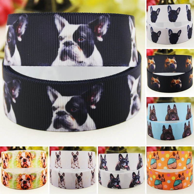 

22mm 25mm 38mm 75mm dog cartoon printed Grosgrain Ribbon party decoration 50 Yards satin ribbons