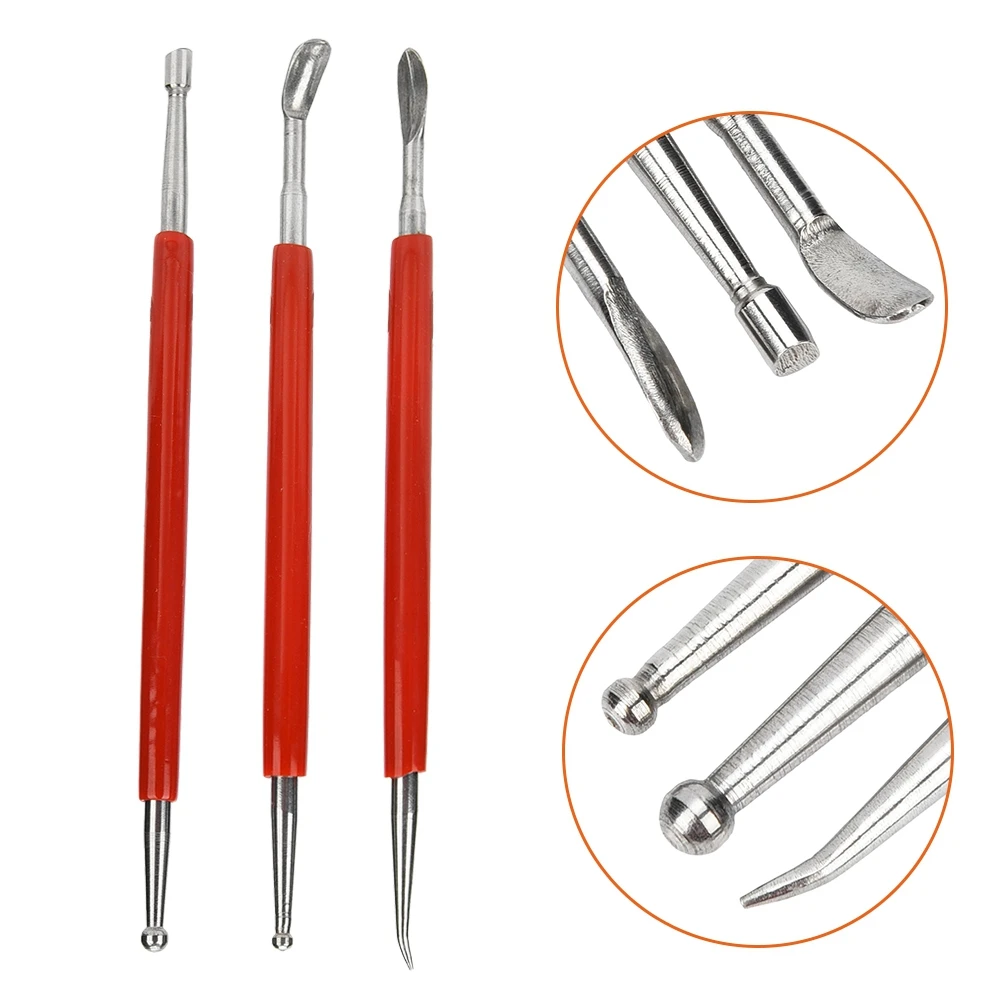 HandMade Leather Craft Carving Tool Spoon Double Head Point Drill Pen Kit Set HandMade Sewing Tool Leather Craft
