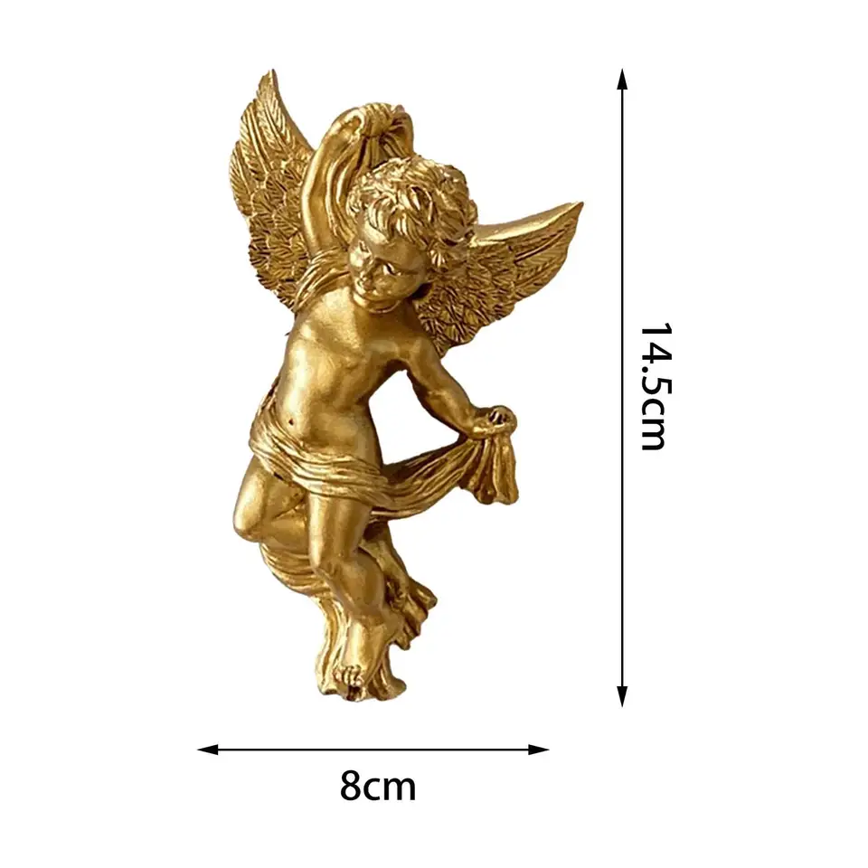 Lot De 3 Bougeoirs Anges Chérubins Dorés – Figurines Décoration Doré Gold