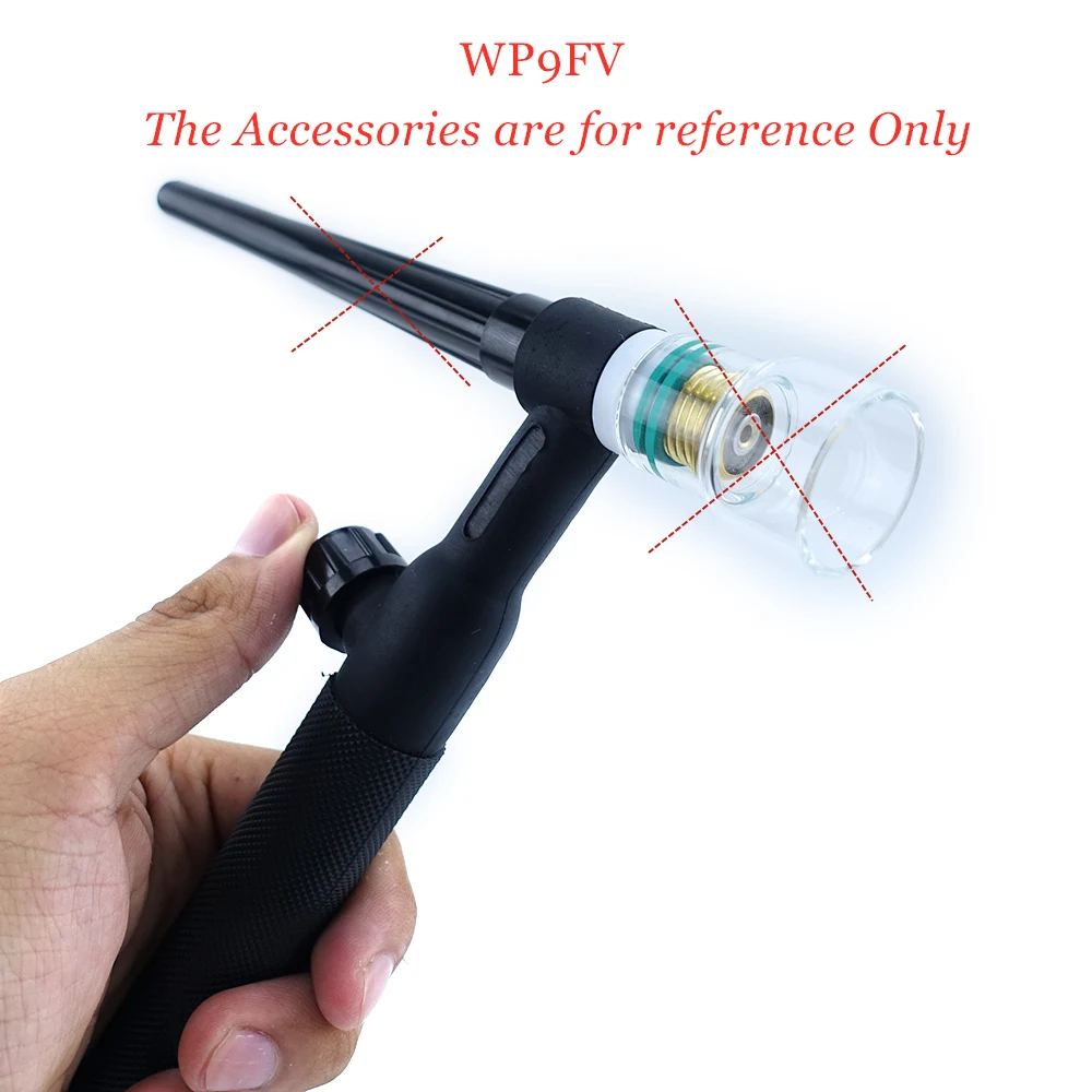 Gas Torch Welding Torch WP9 120A TIG Welding Torch Air Cooled Head Rotatable Argon Valve Flexible Neck for GTAW Welder