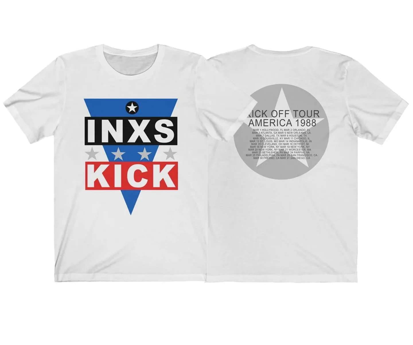 Inxs Kick Off Tour America 1988 T-Shirt Cotone Bianco Tutte Le Taglie Da S A 5Xl 1 F881