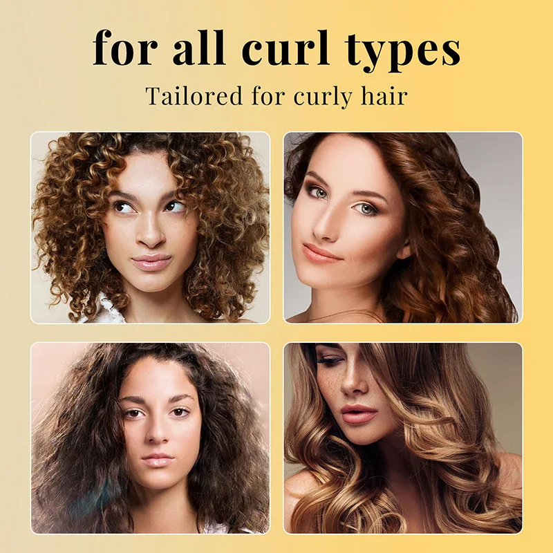 Curly Hair Mousse Care Coconut Oil Smoothing Frizz Enhanced Wavy Shampoo Styling Cream Mousse Foam Dry Damaged Frizz Hair Care