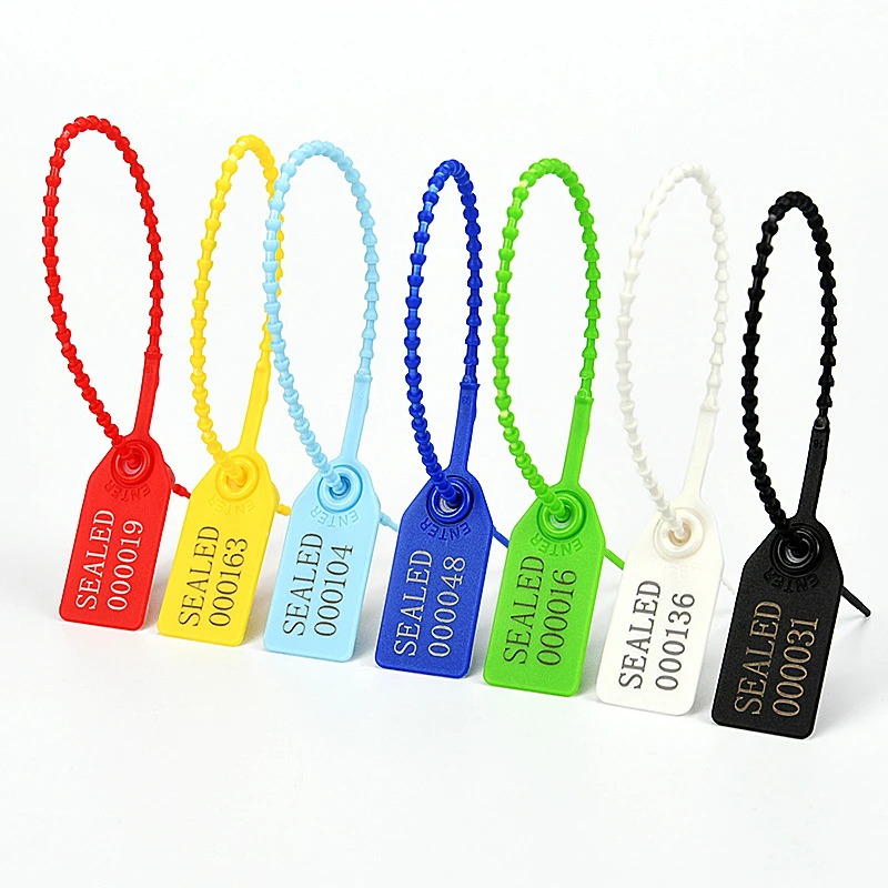 Custom Numbered Zip Ties Plastic Seals Tamper Proof Shipping Tags Clothing Shoe Hang Labels Fire