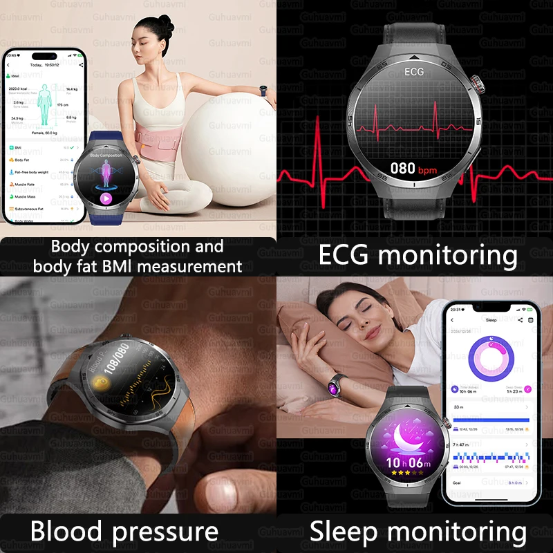 For HUAWEI 2025 New Accurate Lipids Uric acid Smart Watch ECG+PPG Health Monitort Watch IP68 Waterproof Sports Call Smart Watch 5