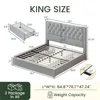 Storage and Tufted Headboard with 4 Drawers, Wood Slats Support, Easy Assembly, Noise-Free, Bed Bases & Frames 2