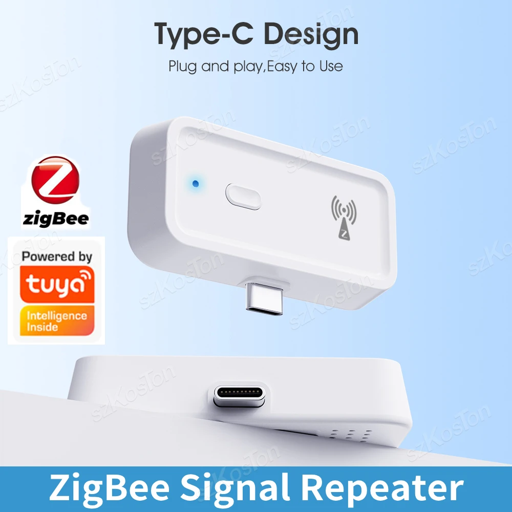 

Ретранслятор сигнала Tuya ZigBee, усилитель для умного дома серии C, работает с приложением ZigBee Gateway Hub