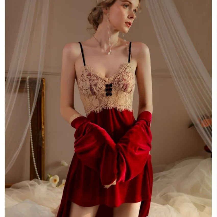 Women's Pajamas Tops Robe Dress Sleepwear Bride Pijama Wedding Night Clothes Women's Summer Suit Bodysuit Woman Clothing Dresses