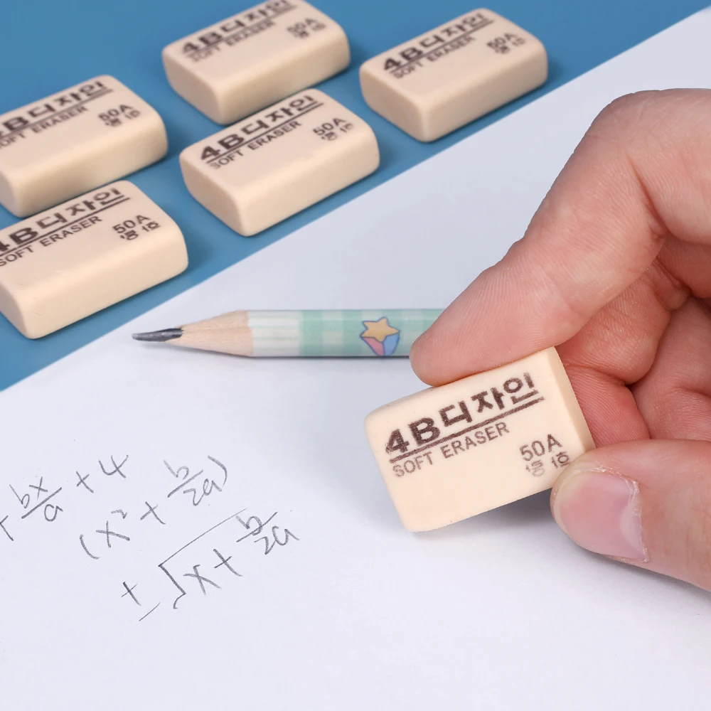 1-10PCS 4B 연필 지우개 학생 사무실 학교 문구 쓰기 미술 그리기 고무 잘못된 질문 수정 지우개