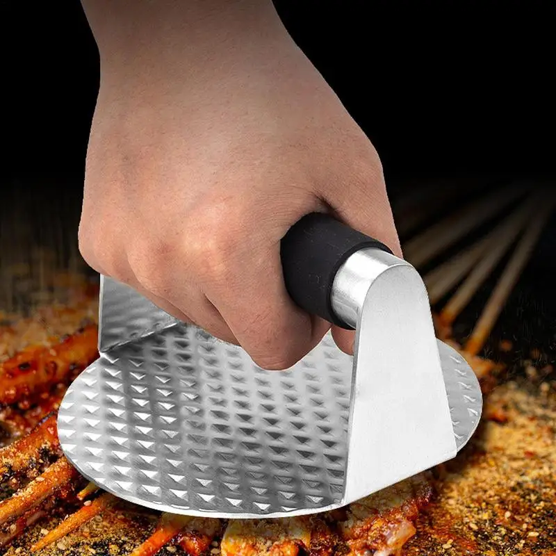 Meat Press For Cooking BBQ Tools Meat Spatula Stainless Steel Griddle Accessories Kit For Flat Griddle Heavy-Duty Top