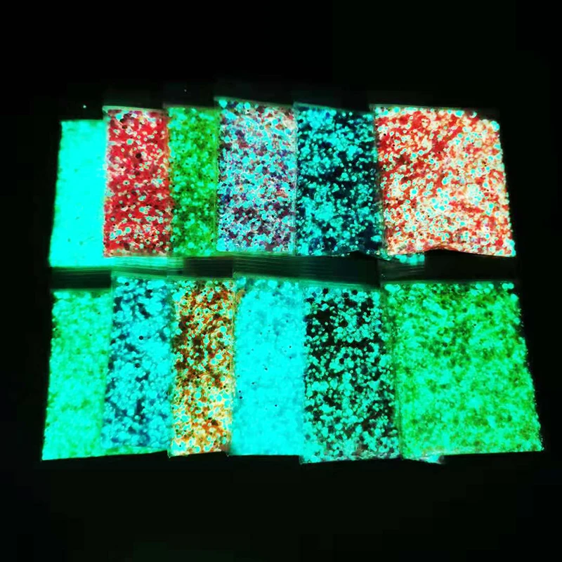 50g/bag Glowing Green Blue Light Luminous Nail Art Glitter Powder Phosphor Pigment Noctilucent Long-Lasting Glow in Dark nail powder nail glitter nail pigment nail decoration nail decorations nail powder set luminous pigment