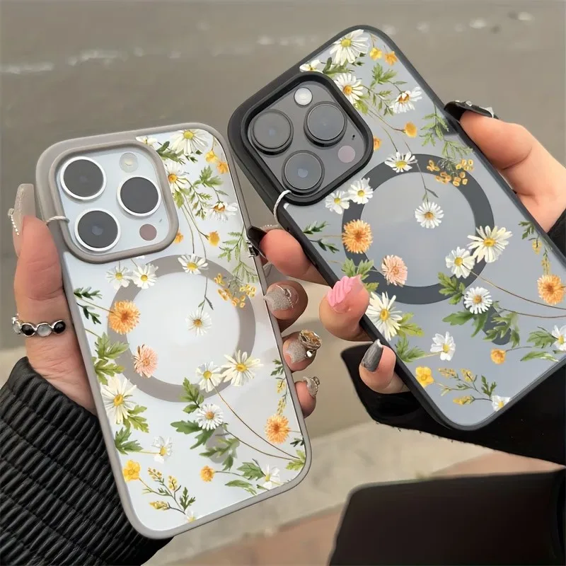 Fresh Small Floral Phone Case with Magsafe Wireless Charging Compatibility