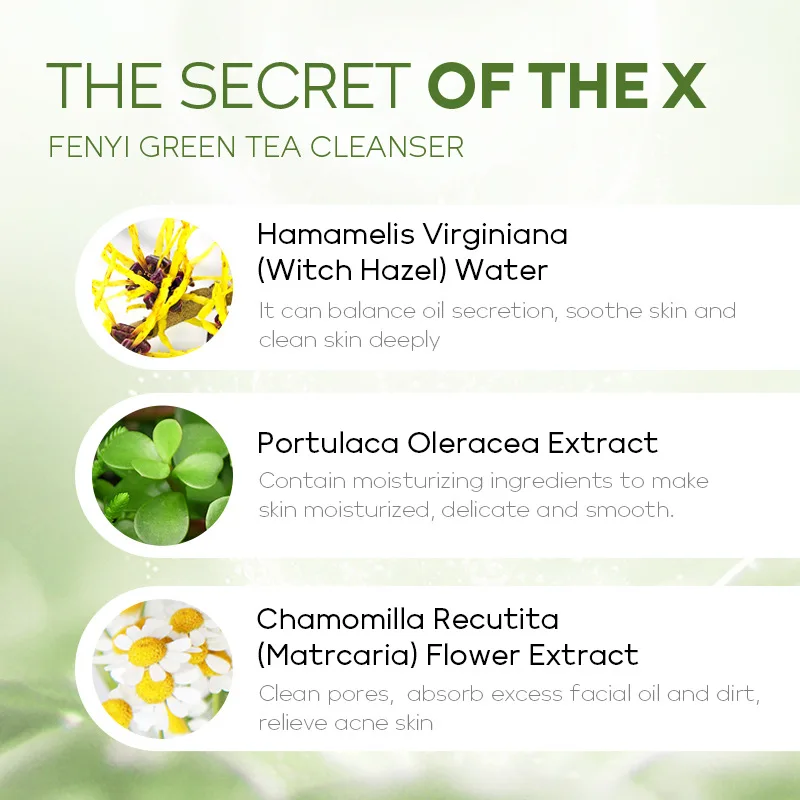 Green Tea Facial Cleanser Skin Deep Cleansing Moisturizing Blackhead Removal Skincare Face Wash Foam Face Cleanser Skin Care 50g 6