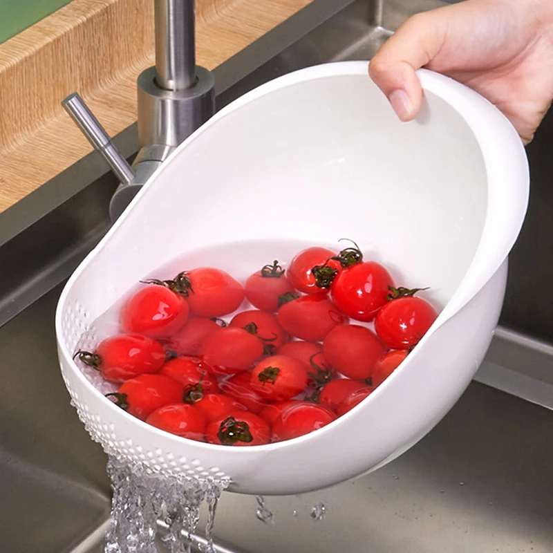 Rice Sieve Plastic Colander Kitchen Drain Basket with Handles Rice Bowl Strainer Strainer Basket Sink Drain Kitchen Tools 1