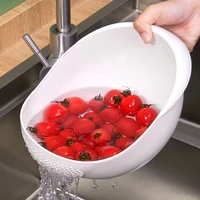 Rice Sieve Plastic Colander Kitchen Drain Basket with Handles Rice Bowl Strainer Strainer Basket Sink Drain Kitchen Tools 1