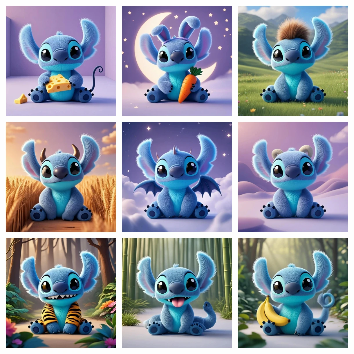 Adorables Peluches Stitch : Plusieurs Variations Uniques