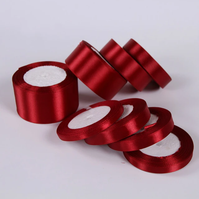 25 Yards/roll) 6/10/15/20/25/40/50mm Wine Red Satin Ribbon DIY Crafts  Handmade Fabric Christmas Halloween Gift Wrapping Ribbons - AliExpress