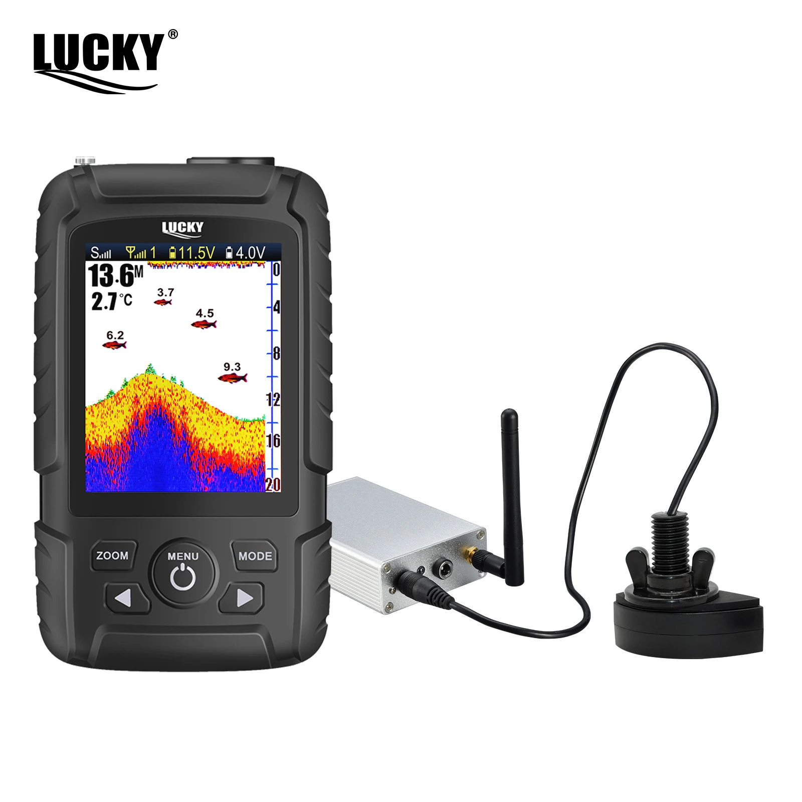 Sonar pêche portable Lucky FF718LiC-WL sans fil 100m/328ft détecteur poissons profondeur eau mer lac