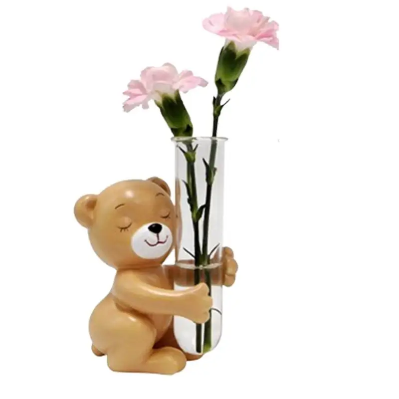 

Planter Tube Animal Statue Glass Planter Propagation Stations Animal Flower Arrangement Animal Hydroponic Desktop Vases Decor