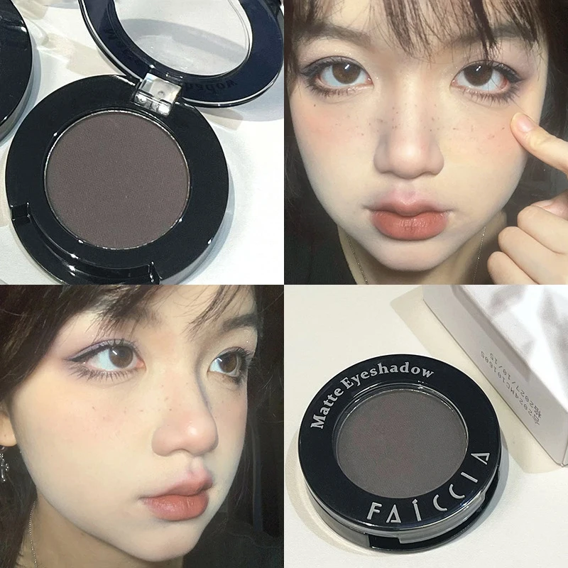 Matte Cement Brown Eyeshadow Nose Shadow Facial Contouring Press Powder Color Rendering Brighten Contour Palette Korean Makeup