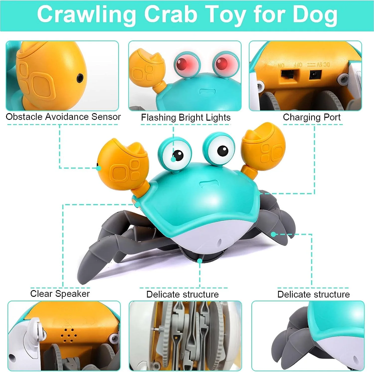 Crab Design Interactive Dog Toys for Small, Medium, Large Dogs - Pet Clever
