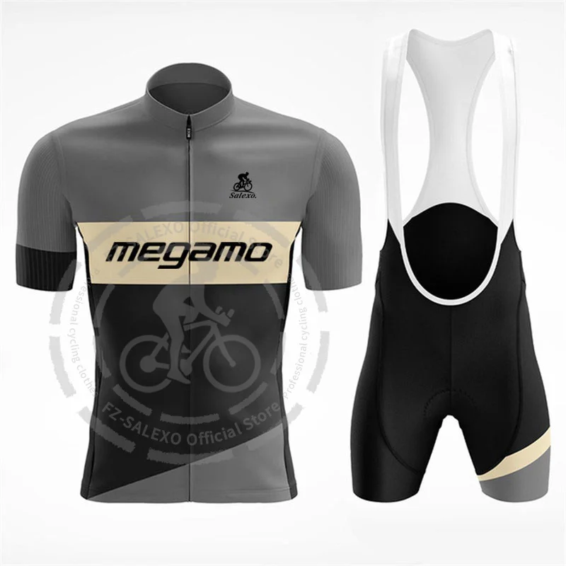 Megamo Cycling Clothing Men Summer MTB Bike Uniform Short Sleeve Cycling Jersey Set Road Bicycle Wear cycling jersey set