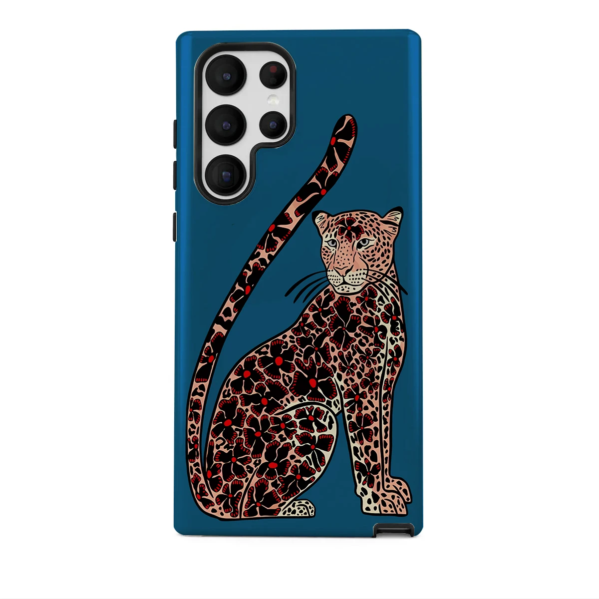 Blue Leopard Shockproof Hard Acrylic Phone Case Cover