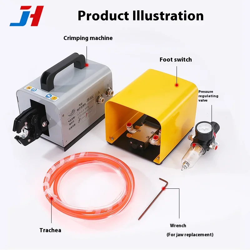 JH-60L Pneumatic Crimping Machine SC Bare Terminal Press Copper Lug Electric Cri