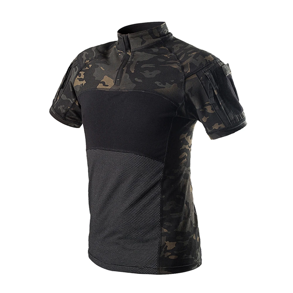 Tactical Short Sleeve Camouflage T Shirt Men's Camo Hiking Hunting Shirts Airsoft Paintball Combat Clothing combat shirts