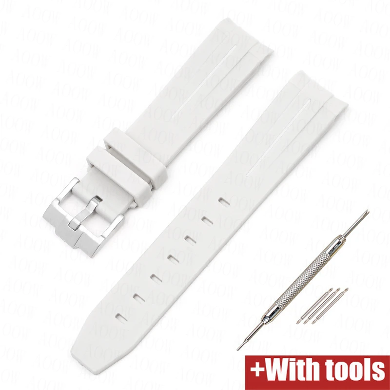 Curved Interface Rubber Strap - Waterproof Sports Watch Band