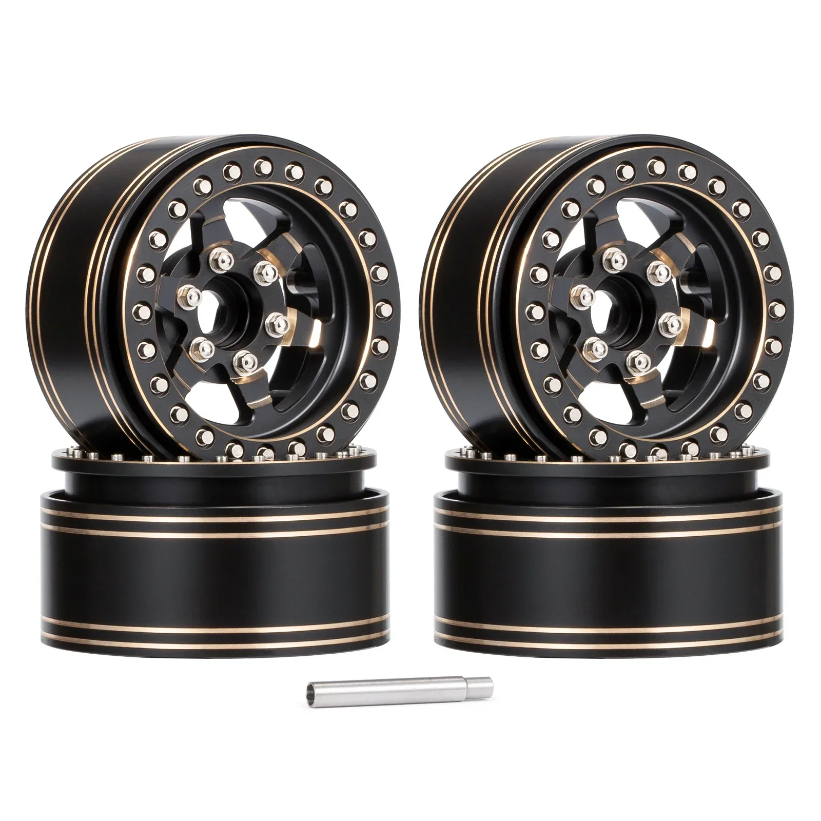 

Тяжелые латунные колесные диски 1,9 Beadlock со шкалой, оборудование для 1/10 RC Crawler SCX10, Капа Wraith RR10, TRX4, TRX6, RGT 86100 Redcat